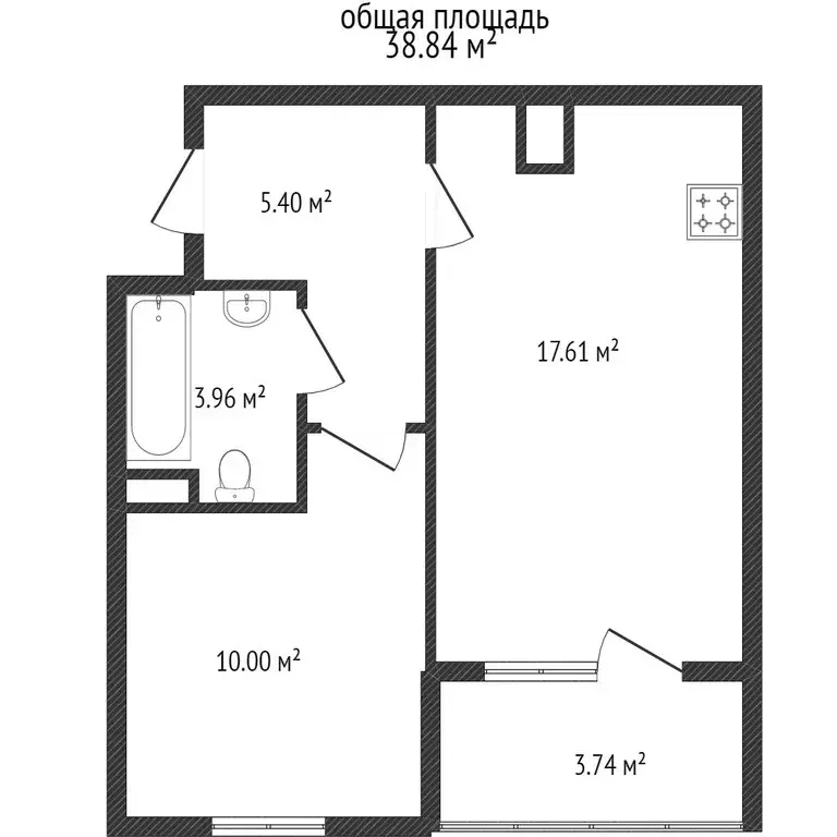 Квартира, 2 комнаты, 44.6 м - Фото 0