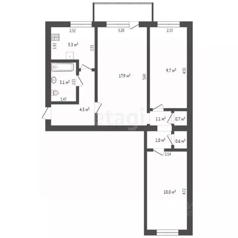 3-к кв. Севастополь ул. Костромская, 12 (54.5 м) - Фото 2