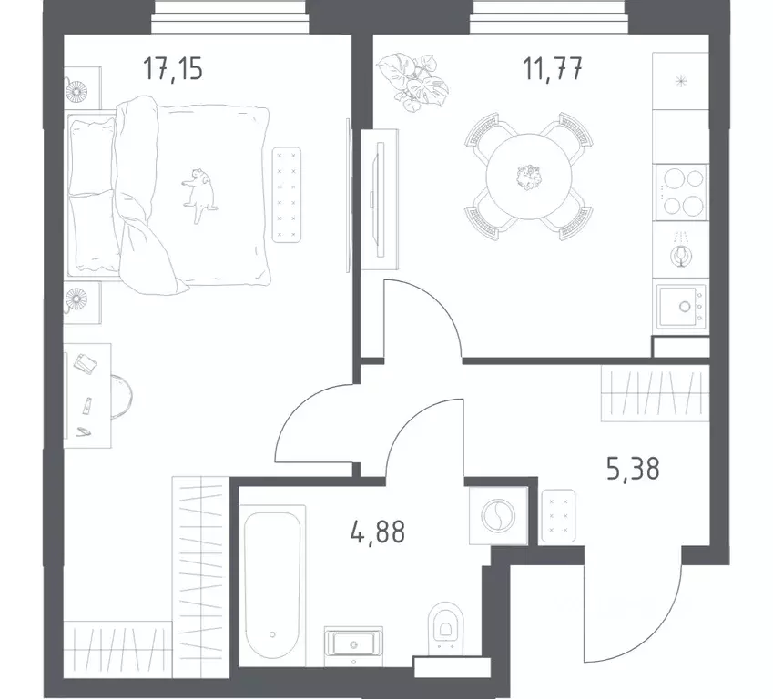1-к кв. Башкортостан, Уфа ул. Минигали Губайдуллина, 8к9 (39.18 м) - Фото 1