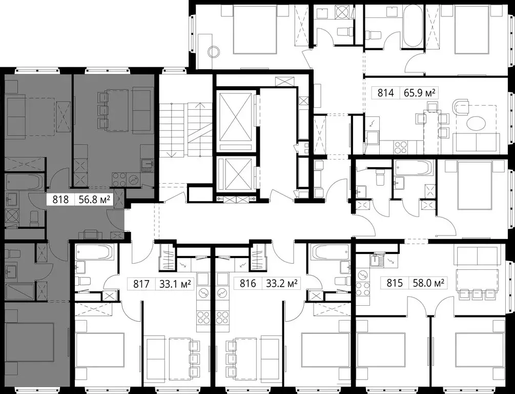2-комнатная квартира: деревня Сапроново, микрорайон Купелинка, квартал ... - Фото 1