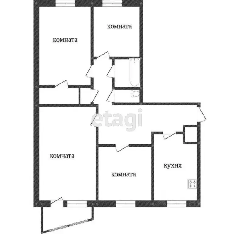 3-к кв. Ханты-Мансийский АО, Сургут Ленинградская ул., 4 (87.0 м) - Фото 2