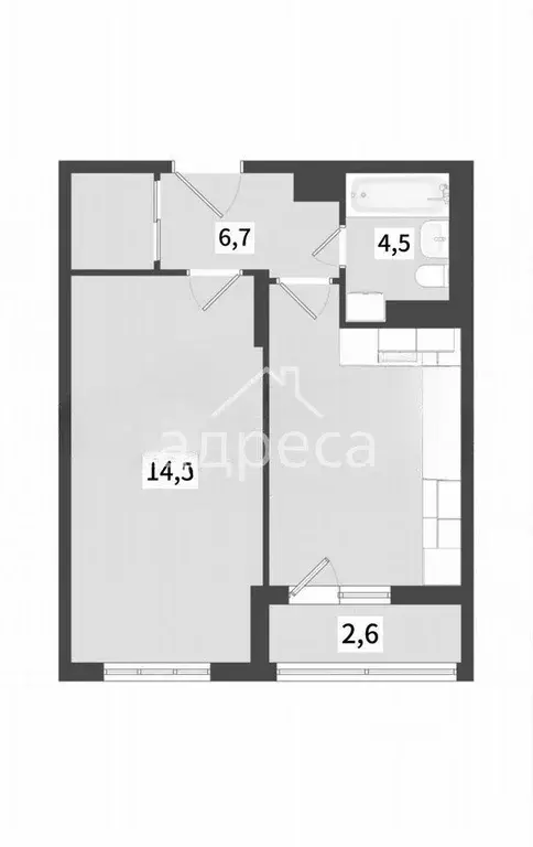 1-к кв. Самарская область, Самара Южное ш., 9 (39.8 м) - Фото 1