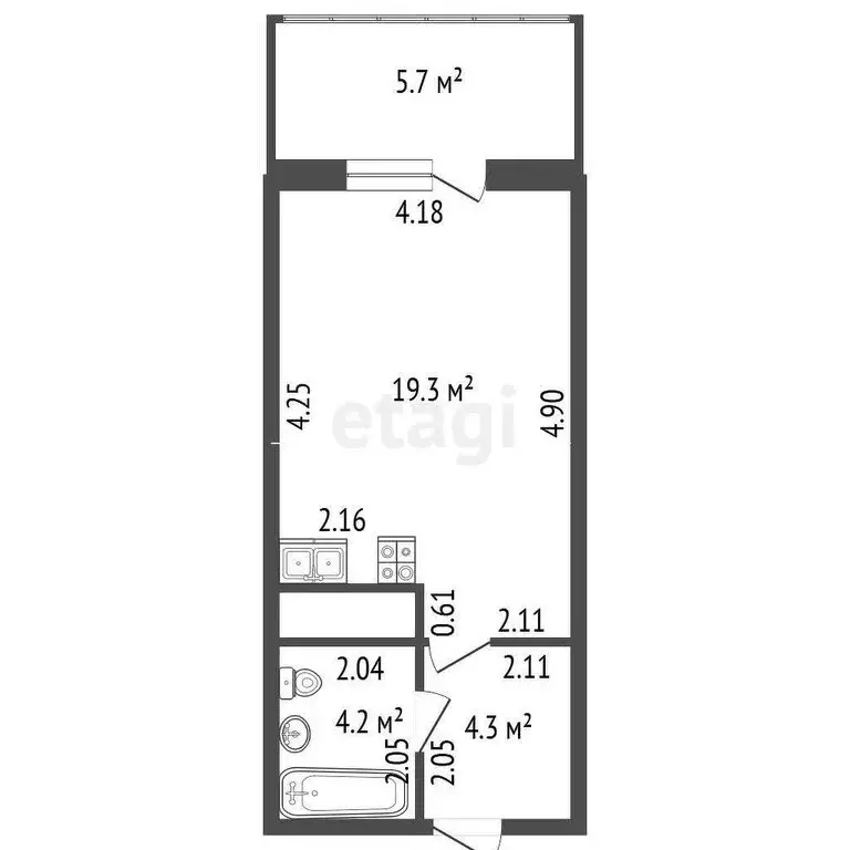 Квартира-студия: Санкт-Петербург, Среднерогатская улица, 20 (27.8 м) - Фото 0