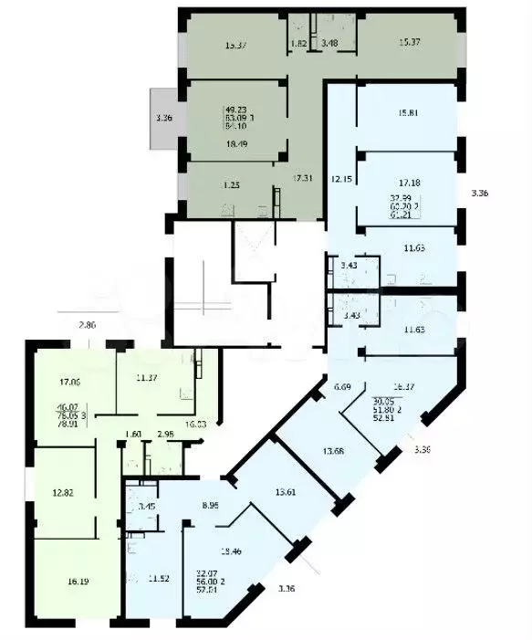 3-к. квартира, 84,1 м, 6/9 эт. - Фото 1