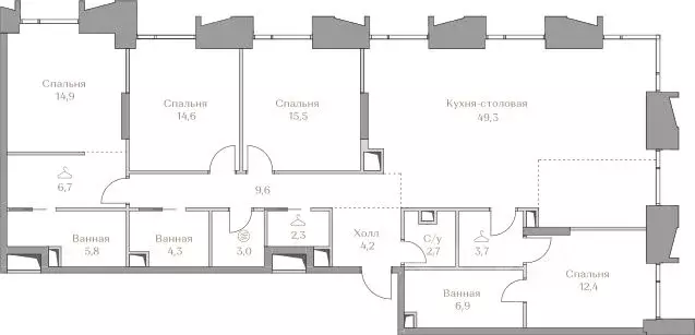 4-к кв. Москва Коллекция Лужники жилой комплекс (155.9 м) - Фото 0