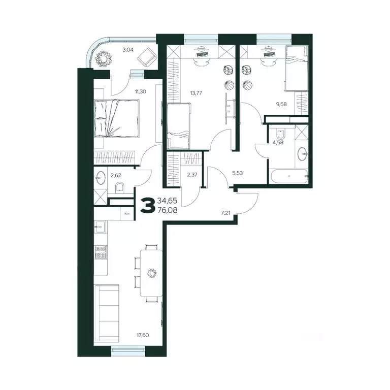 3-к кв. Московская область, Химки Сходня мкр, Первомайская ул., ... - Фото 0