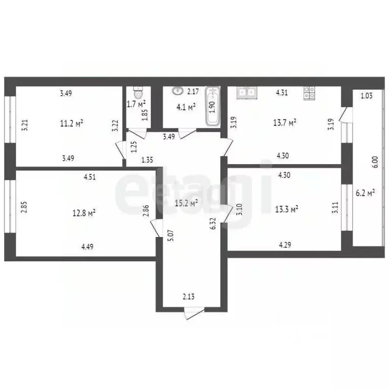 3-к кв. Орловская область, Орловский муниципальный округ, д. Коневка ... - Фото 2