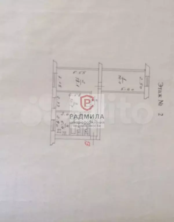 3-к. квартира, 60,6 м, 2/2 эт. - Фото 0