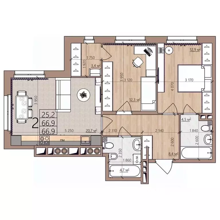 2-к кв. Рязанская область, Рязань пос. Шпалозавода, Окская Стрелка ... - Фото 1