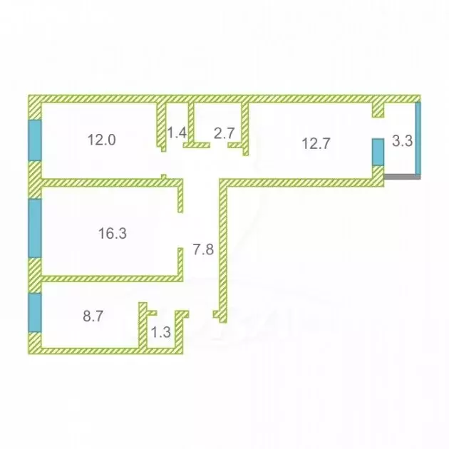 3-комнатная квартира: Тюмень, Западносибирская улица, 18к1 (69.3 м) - Фото 1