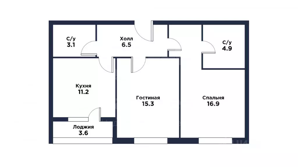 2-к кв. Москва Винницкая ул., 8к4 (61.6 м) - Фото 1