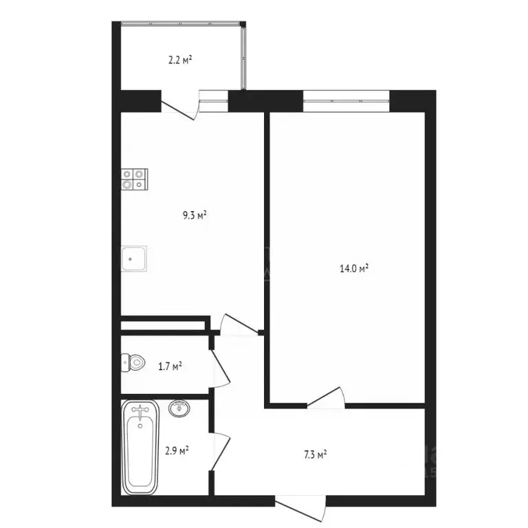 1-к кв. Тюменская область, Тюмень ул. Героев Космоса, 11 (37.4 м) - Фото 1