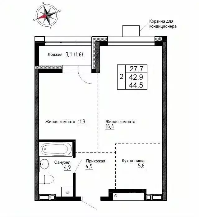 2-к кв. Приморский край, Надеждинский район, пос. Новый ул. Ленина, ... - Фото 1