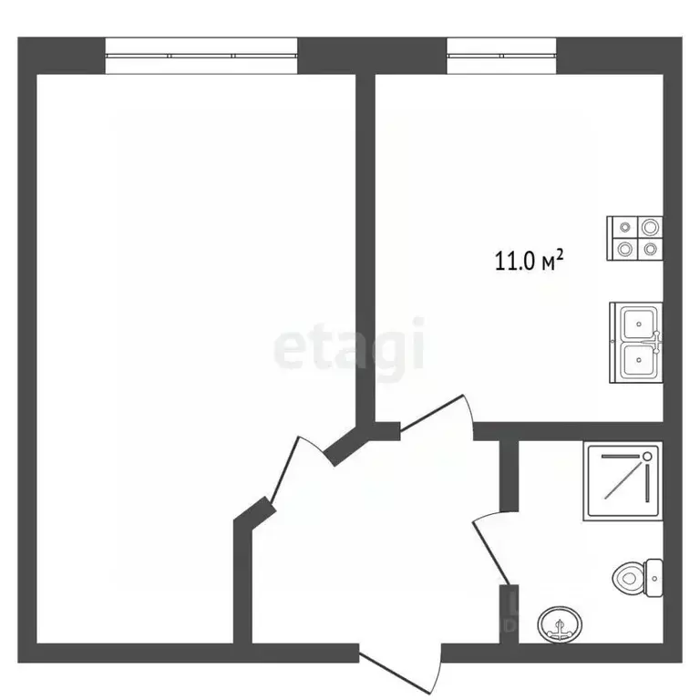 1-к кв. Москва ул. Берзарина, 30А (33.2 м) - Фото 2