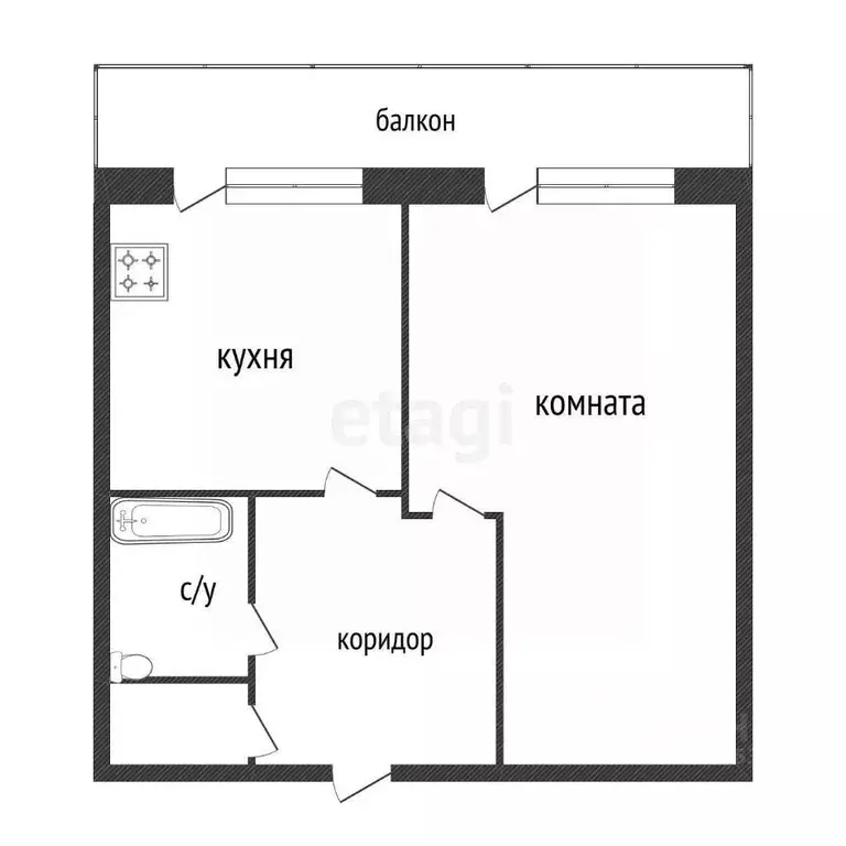 1-к кв. Ханты-Мансийский АО, Сургут ул. Просвещения, 45 (33.3 м) - Фото 1