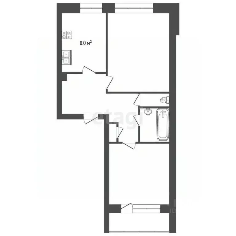 2-к кв. Ярославская область, Ярославль Красноперекопская ул., 14 (49.5 ... - Фото 2