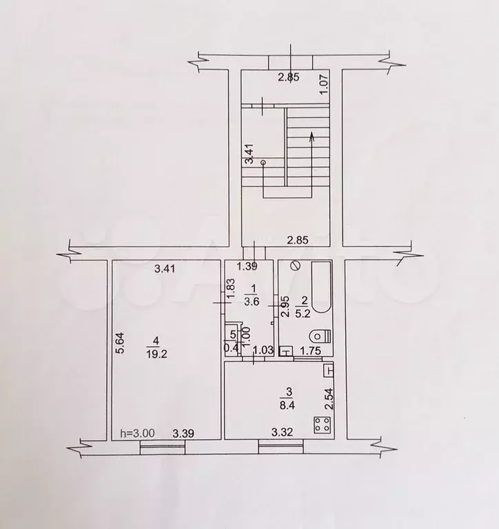 1-к. квартира, 36,8 м, 1/2 эт. - Фото 0