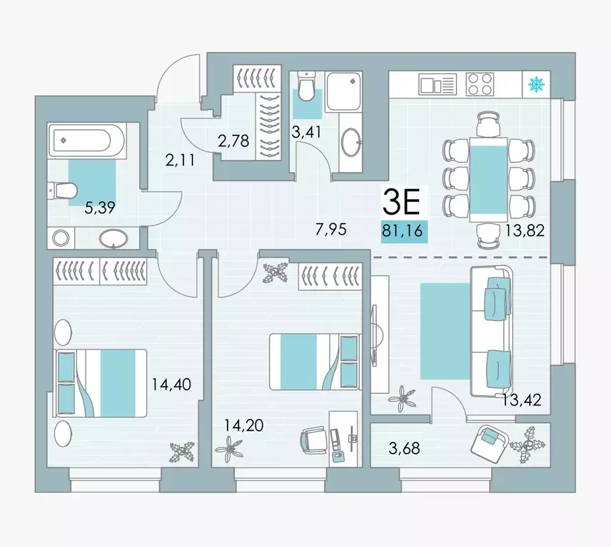 Продаётся 2-к квартира, 81.16 м - Фото 0