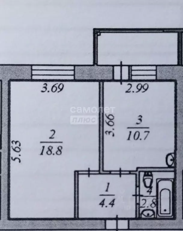 1-к кв. Ямало-Ненецкий АО, Ноябрьск Магистральная ул., 17 (36.7 м) - Фото 2