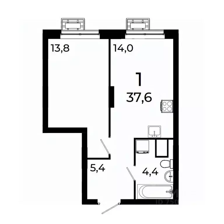 1-к кв. Нижегородская область, Нижний Новгород ул. Коперника, 15 (37.5 ... - Фото 1