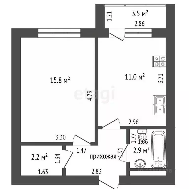 1-к кв. Ханты-Мансийский АО, Ханты-Мансийский район, пос. ... - Фото 1