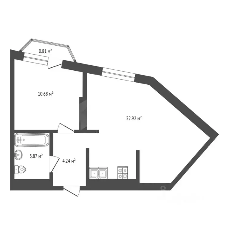 1-к кв. Тюменская область, Тюмень ул. Фармана Салманова, 3 (40.6 м) - Фото 1