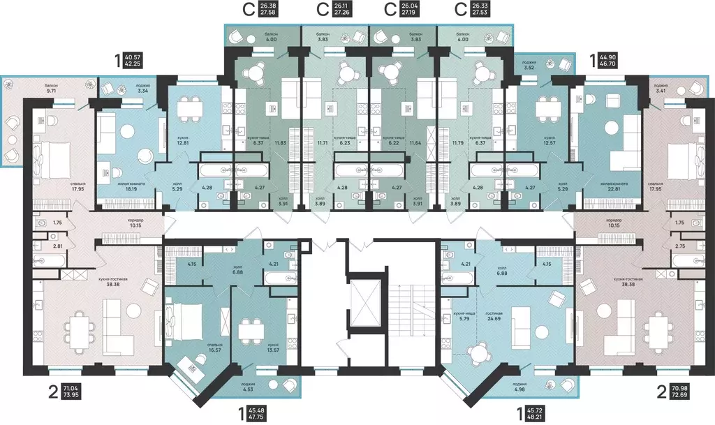 1-к кв. Архангельская область, Архангельск ул. Свободы, 16 (48.31 м) - Фото 2