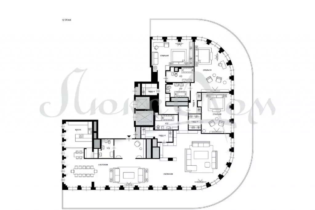 5-комнатная квартира: Москва, улица Усачёва, 11Б (310 м) - Фото 1