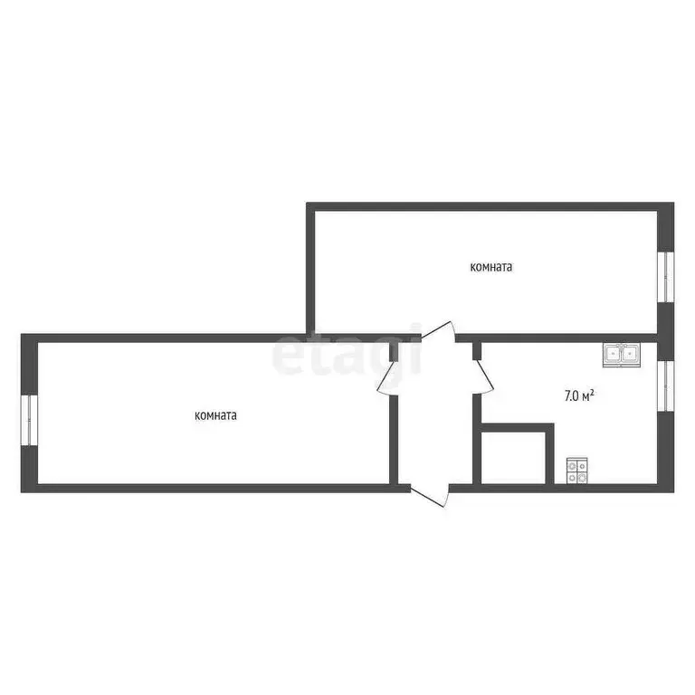 2-комнатная квартира: село Новолокти, Советская улица, 3 (41.9 м) - Фото 1