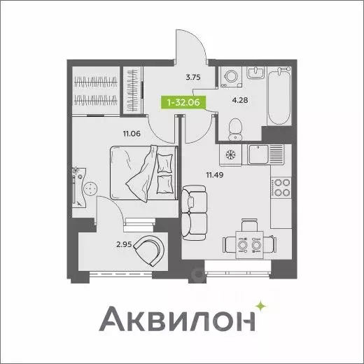 1-к кв. Архангельская область, Архангельск АКвартал жилой комплекс ... - Фото 0