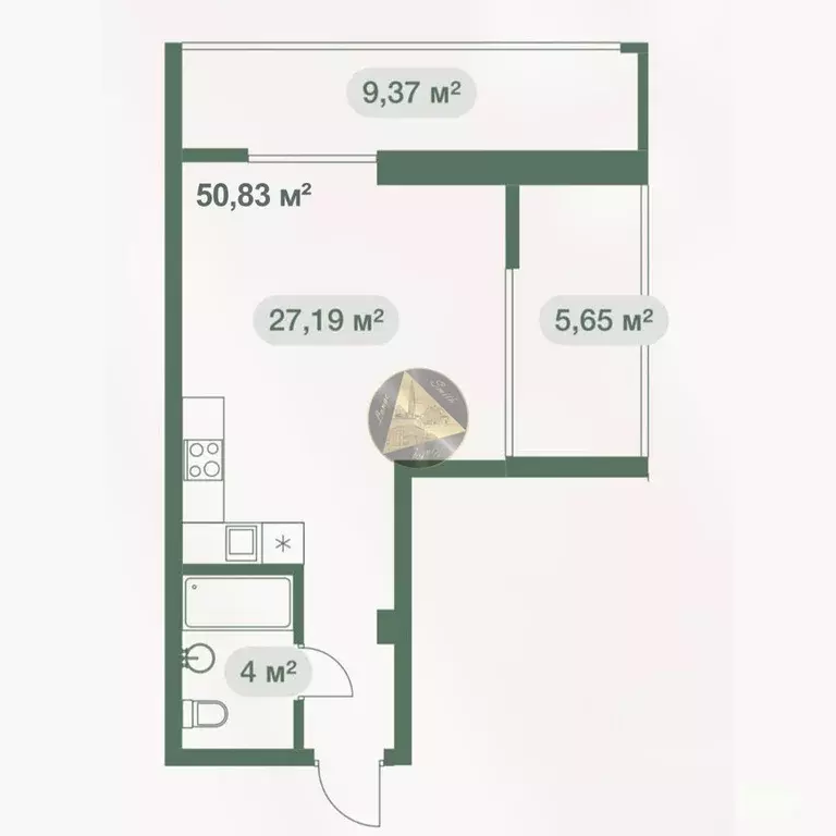 Студия Крым, Ялта ул. Войкова, 39Ак1 (50.83 м) - Фото 2