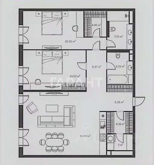 3-к кв. Москва ул. Костикова, 4к1 (121.0 м) - Фото 1