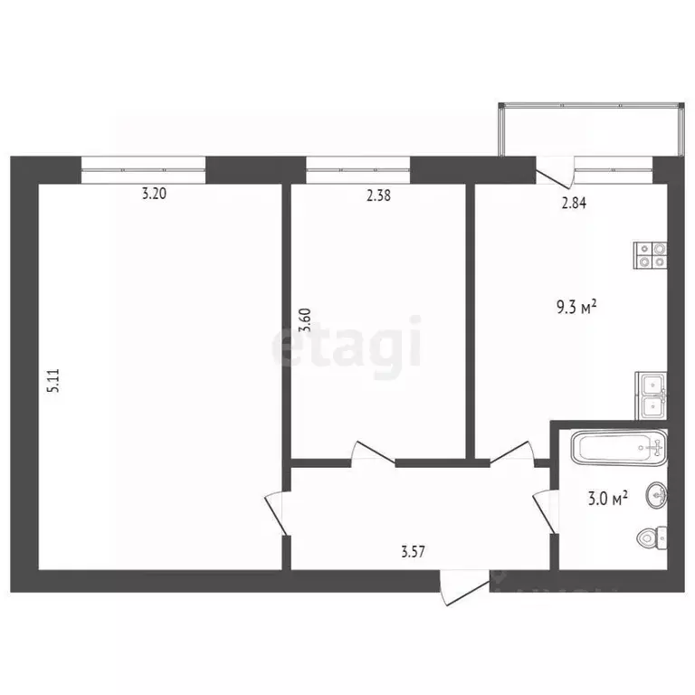 2-к кв. Вологодская область, Вологда Водники мкр, ул. Северная, 36А ... - Фото 2