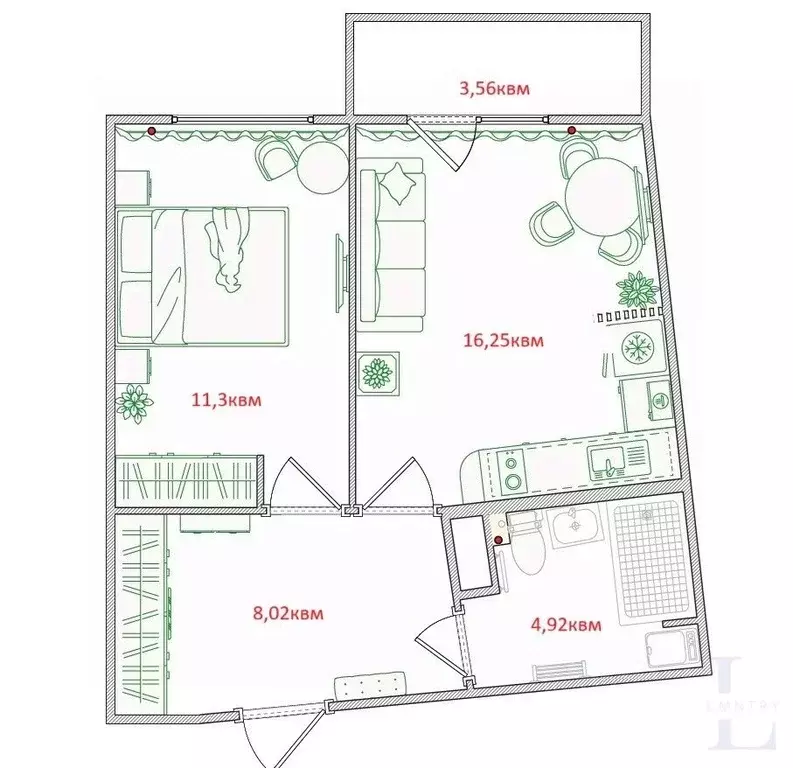 1-к кв. Санкт-Петербург Коломяжский просп., 13к3 (44.5 м) - Фото 2