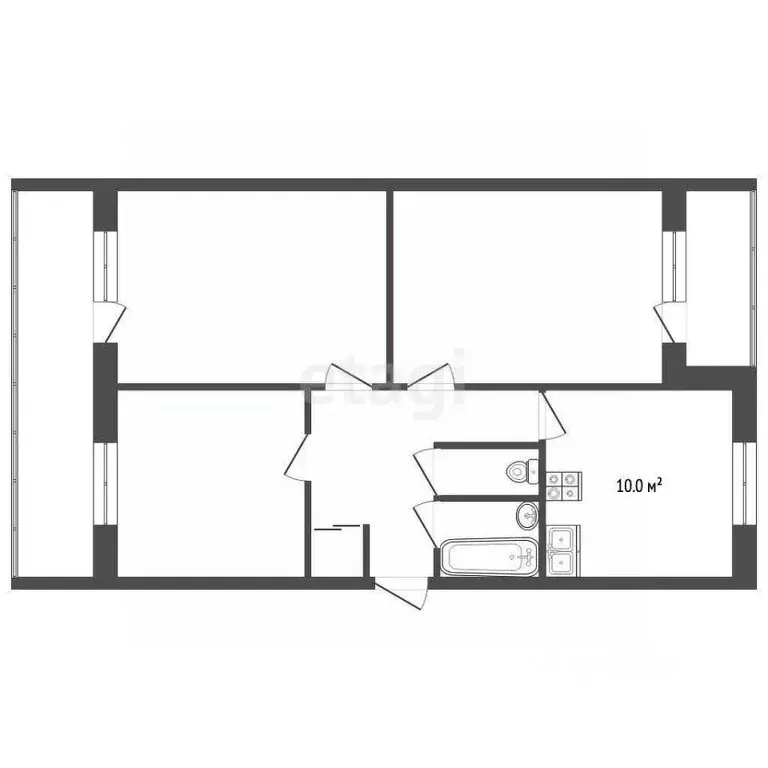 3-к кв. Ставропольский край, Кисловодск ул. Свердлова (64.3 м) - Фото 2
