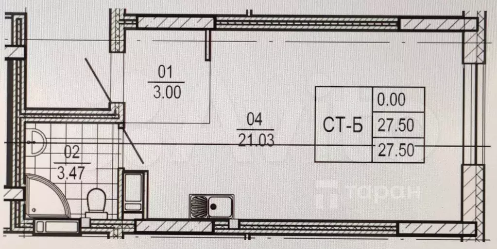 Квартира-студия, 27,5 м, 12/22 эт. - Фото 0