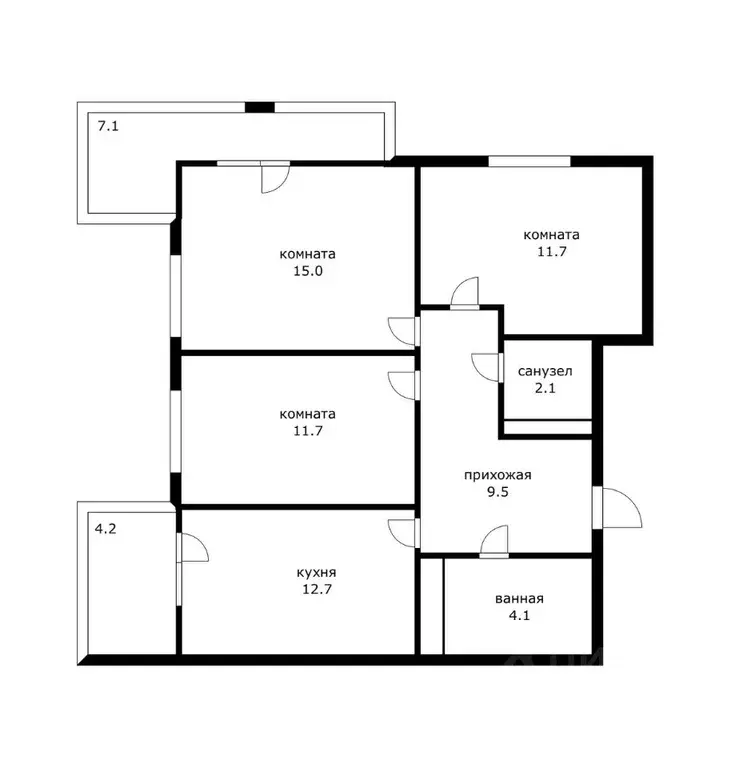 3-к кв. Краснодарский край, Краснодар ул. Конгрессная, 43 (70.0 м) - Фото 1
