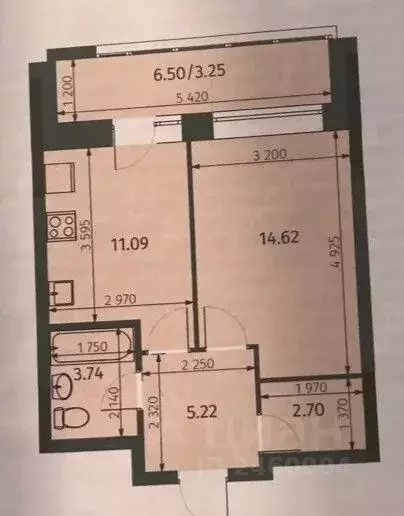 1-к кв. Татарстан, Казань Бухарская ул., 32к3 (37.2 м) - Фото 2