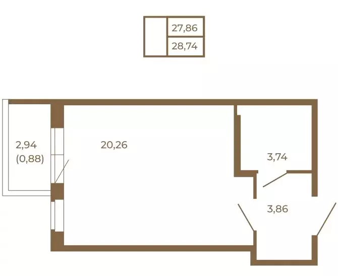 Квартира-студия: Сертолово, ЖК Новая История (28.74 м) - Фото 2