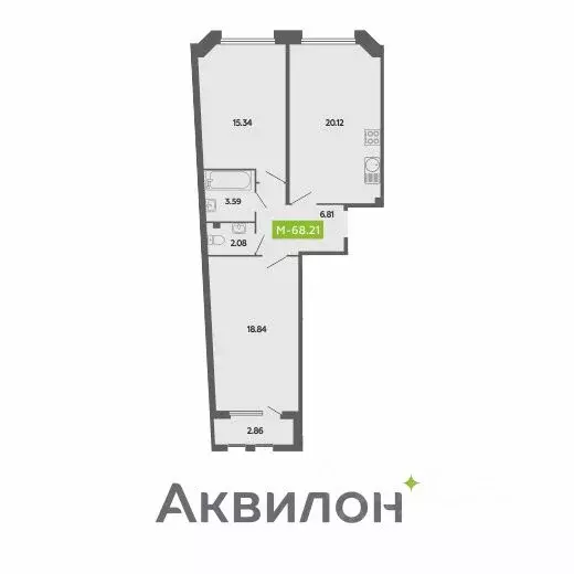 2-к кв. Архангельская область, Архангельск Поморская ул. (68.21 м) - Фото 0