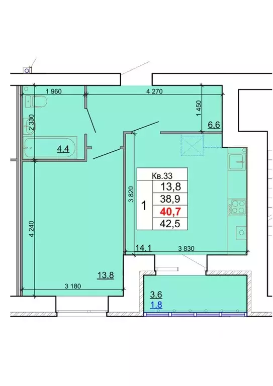 1-к кв. Костромская область, Кострома Кинешемское ш., 88 (40.7 м) - Фото 0