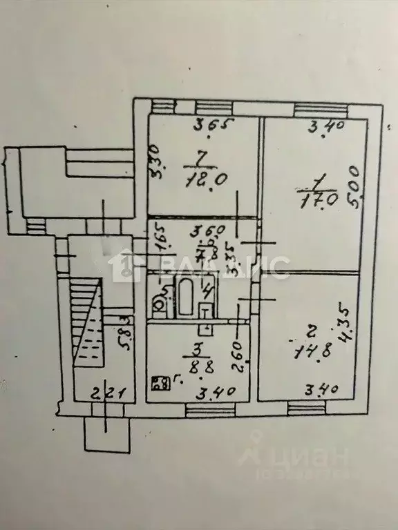 3-к кв. Московская область, Коломна ул. Октябрьской Революции, 298 ... - Фото 2