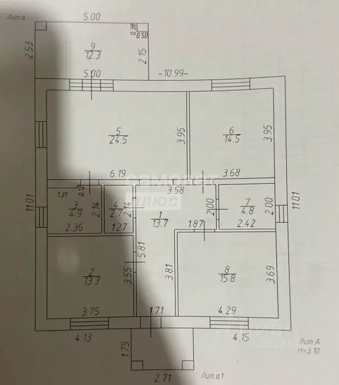 Дом в Татарстан, Высокогорское с/пос, пос. Инеш ул. Абдурахмана ... - Фото 1