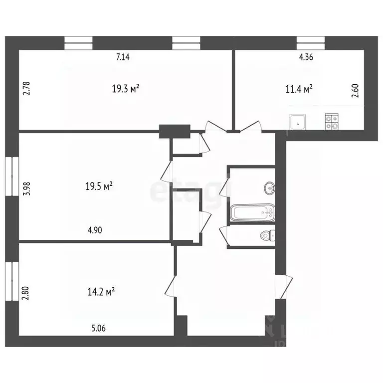 3-к кв. Челябинская область, Челябинск просп. Победы, 144 (85.8 м) - Фото 2