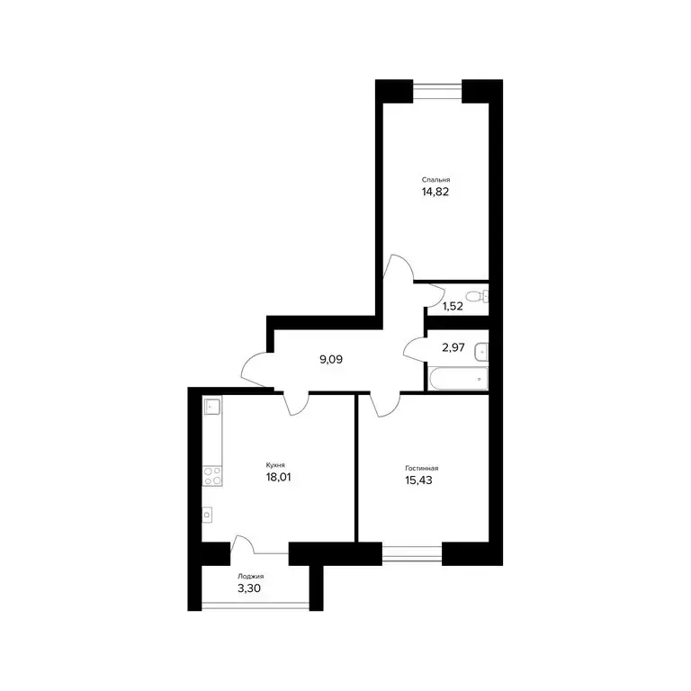 2-комнатная квартира: Ярославль, улица Александра Додонова, 10к2 ... - Фото 0