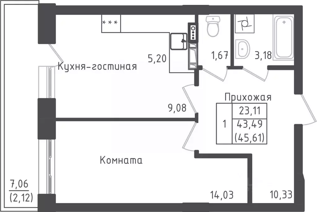 1-к кв. Московская область, Дмитровский городской округ, д. Рыбаки ... - Фото 0