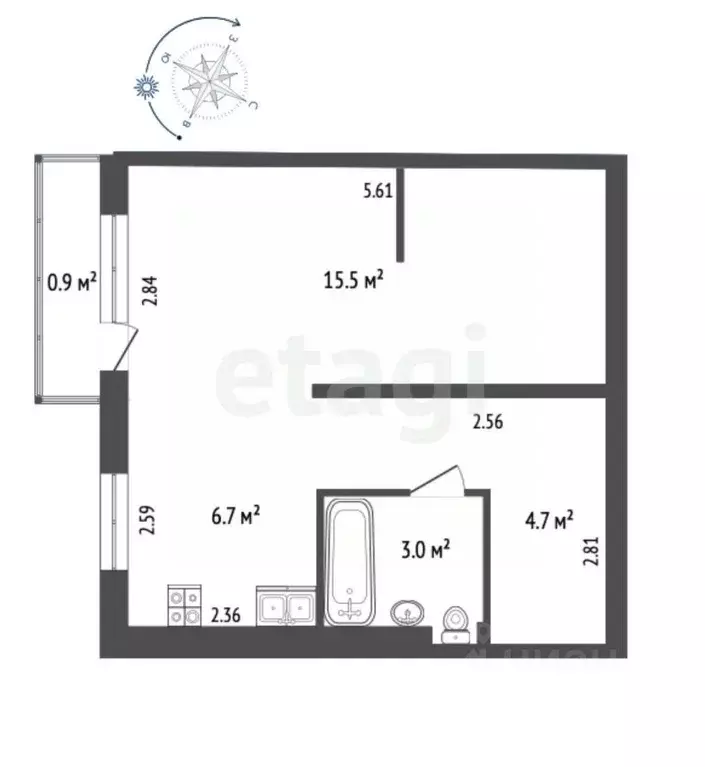 Студия Карелия, Петрозаводск Северная ул., 11 (30.2 м) - Фото 1