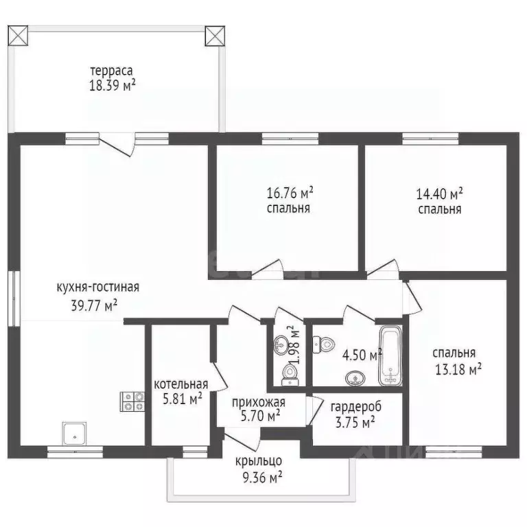 Дом в Тюменская область, Тюмень Меридиан СНТ, ул. 12-я Лесная (103 м) - Фото 1