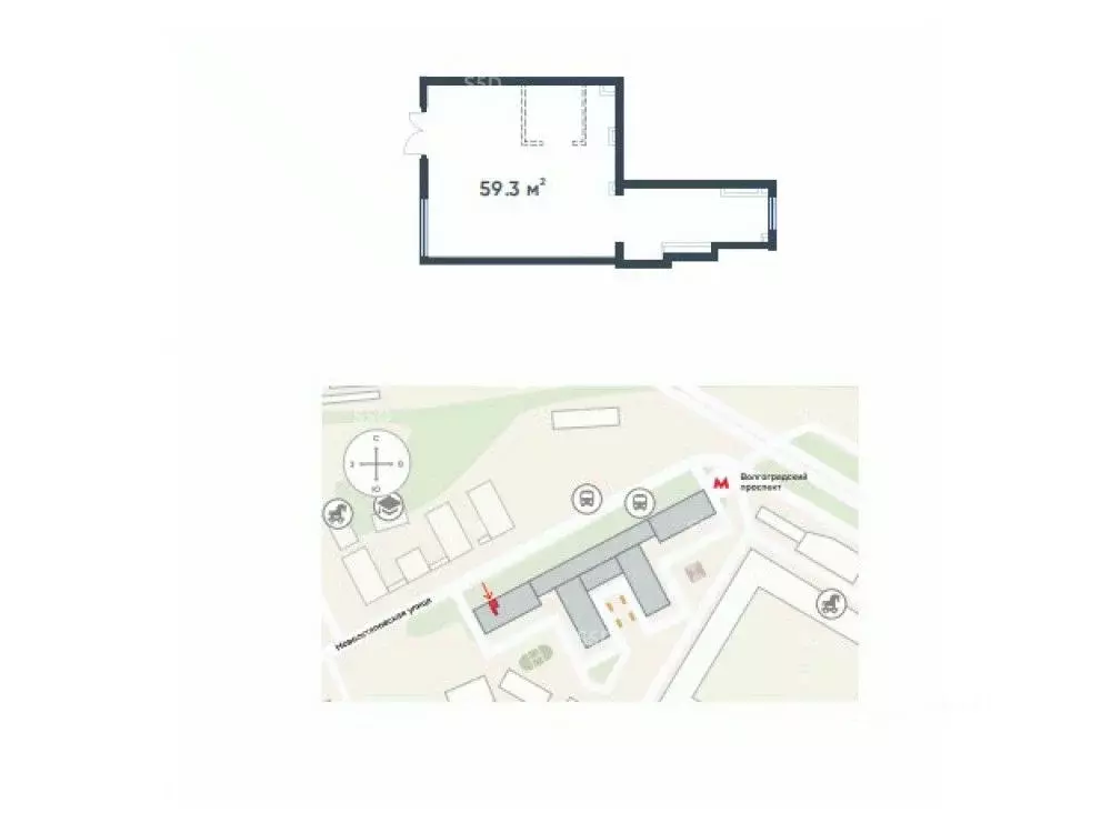 Торговая площадь в Москва Новоостаповская ул., 20 (59 м) - Фото 2