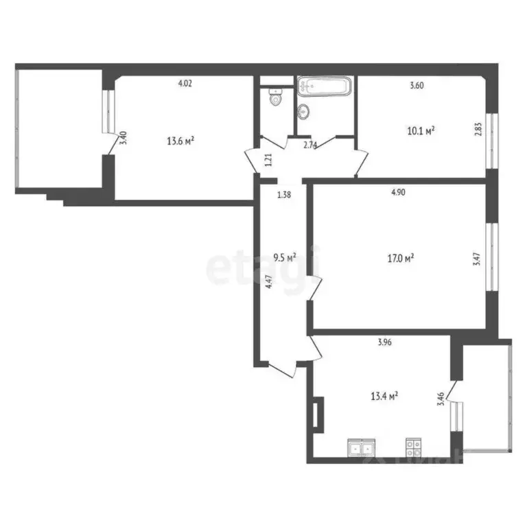 3-к кв. Орловская область, Орел ул. Машкарина, 18 (69.4 м) - Фото 1